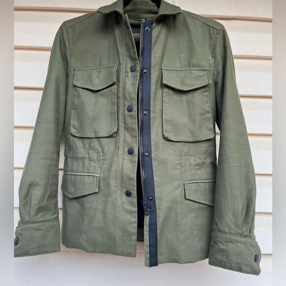 Rag & Bone olive color jacket, front applied pockets, snap closure, drawstring,S - Picture 15 of 16